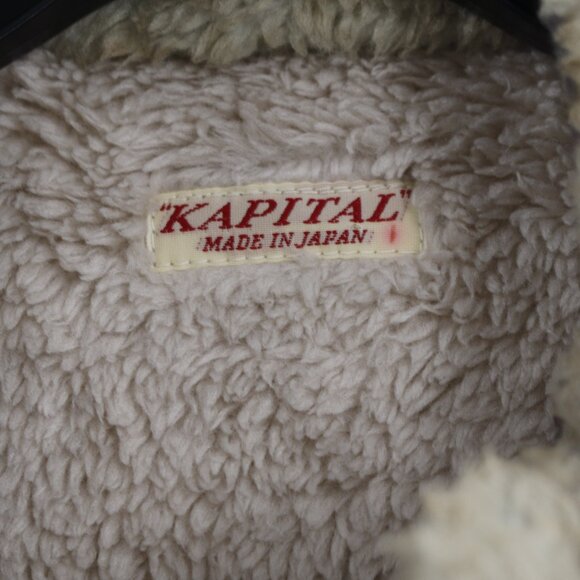 Kapital Jacket Mens XL 4 Fleece Prisoner Craft Tattersall Zip Long Sleeve - Picture 5 of 16